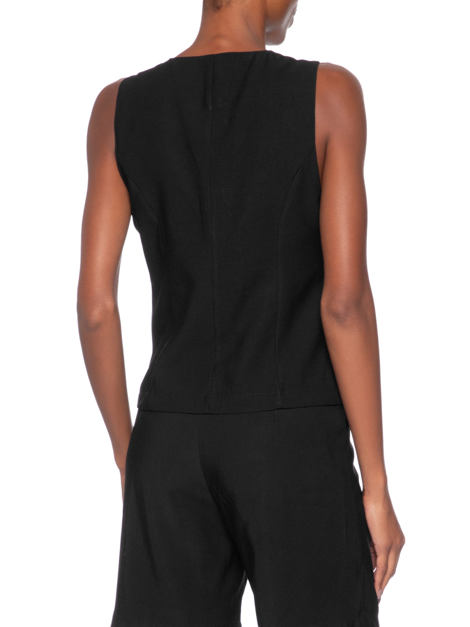 Colete Feminino Gola Careca Preto Basiq