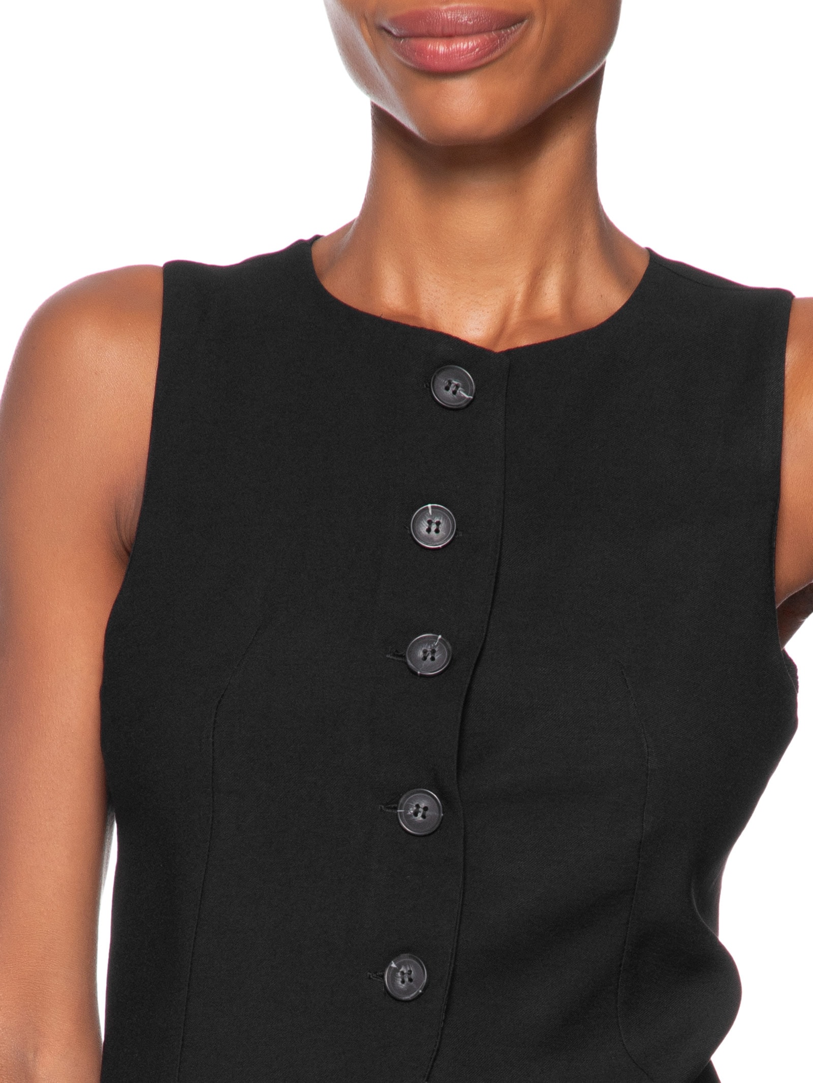 Colete Feminino Gola Careca Preto Basiq