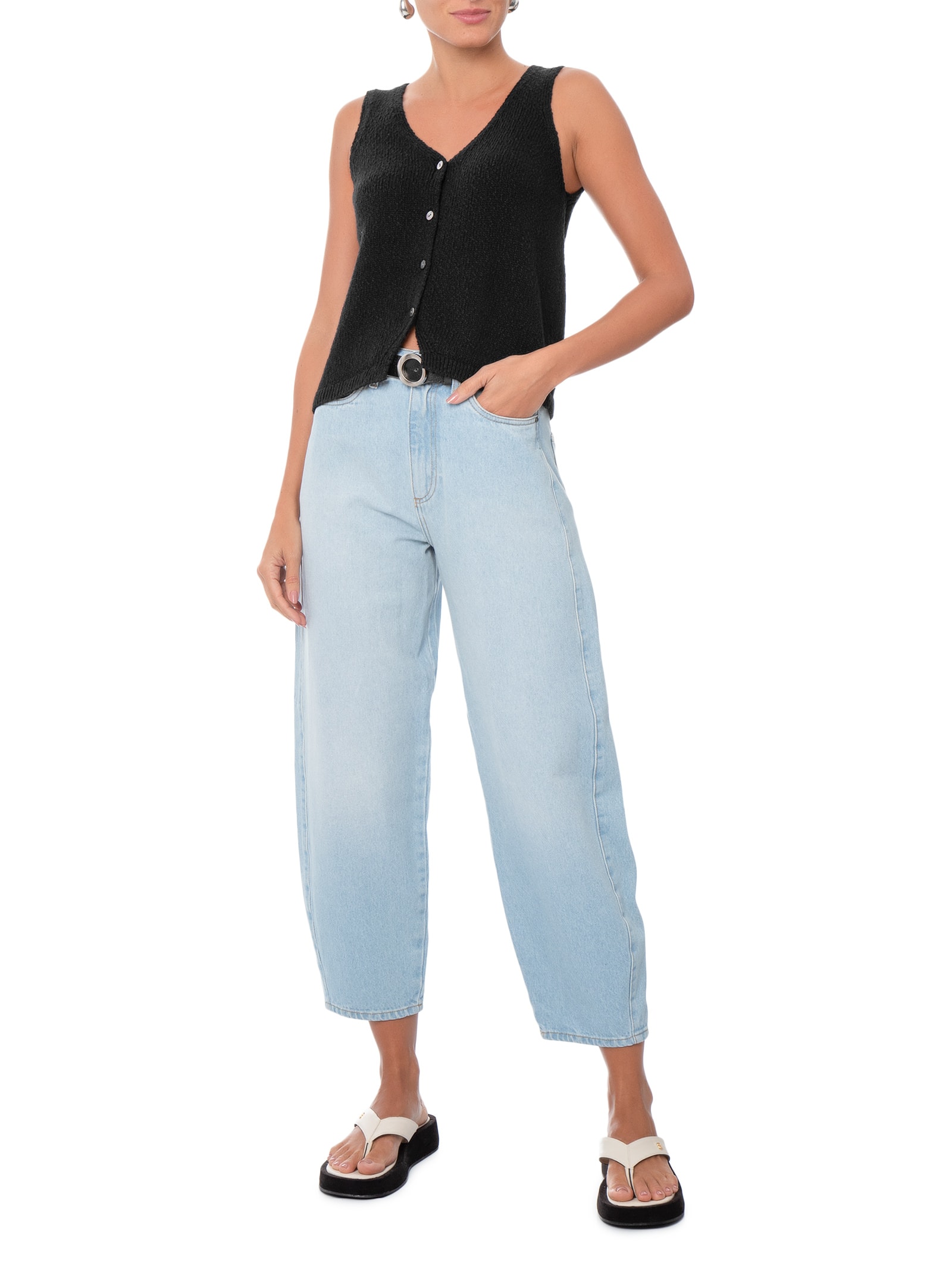 Colete Feminino Helen Mini Boucle Vest Preto Levi's