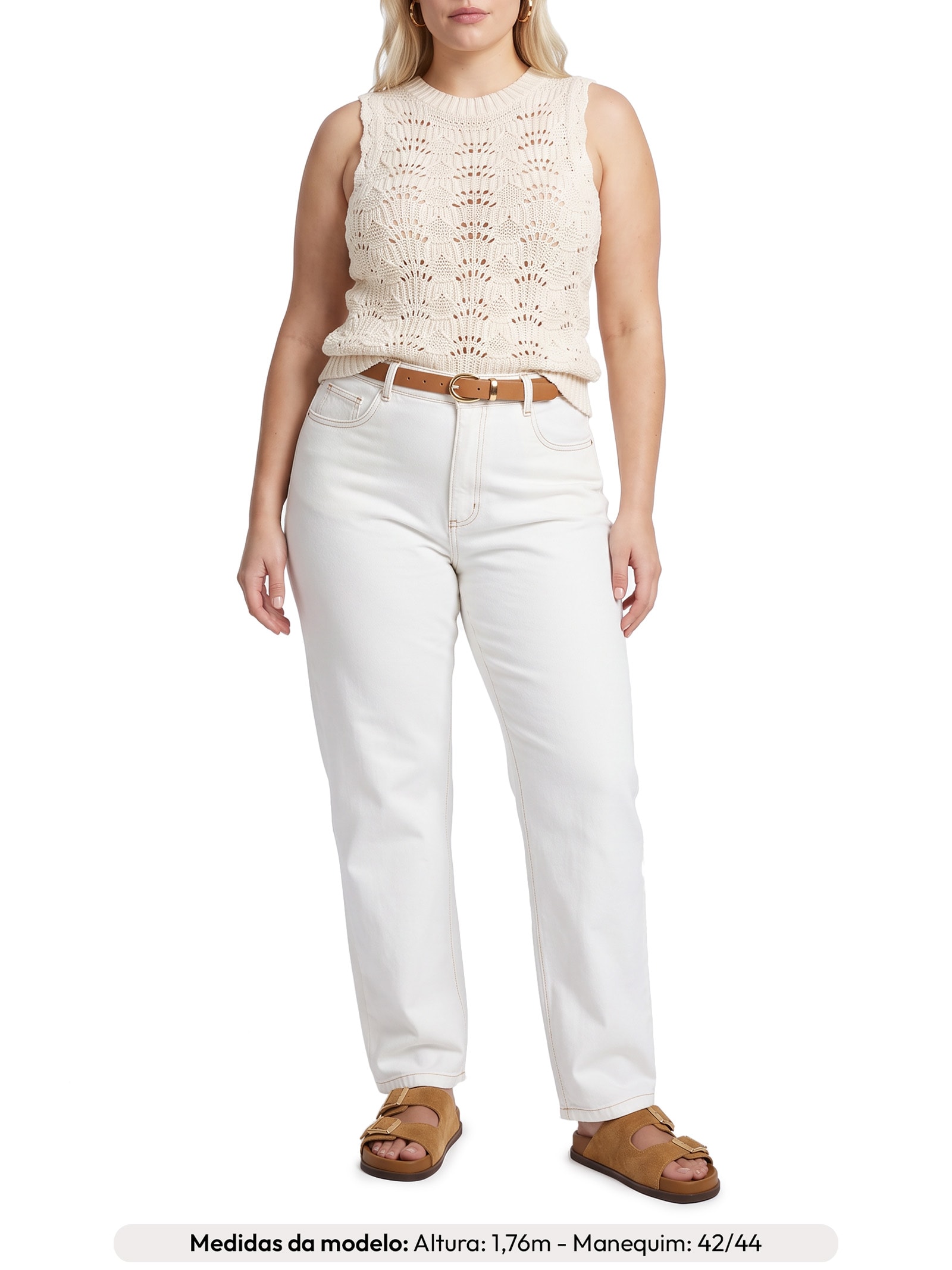 Colete Feminino Hope Crochet Tank Bege Levi's