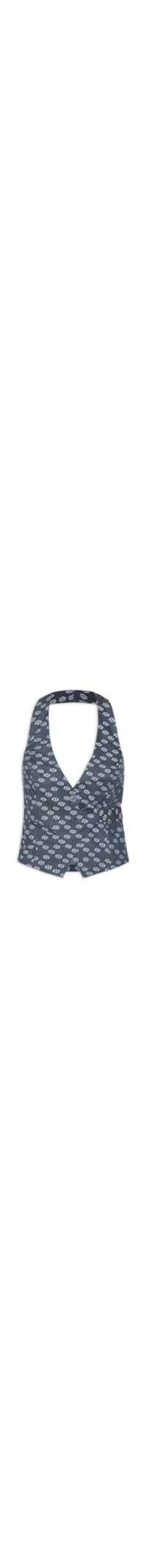 Colete Feminino Jacquard - Azul