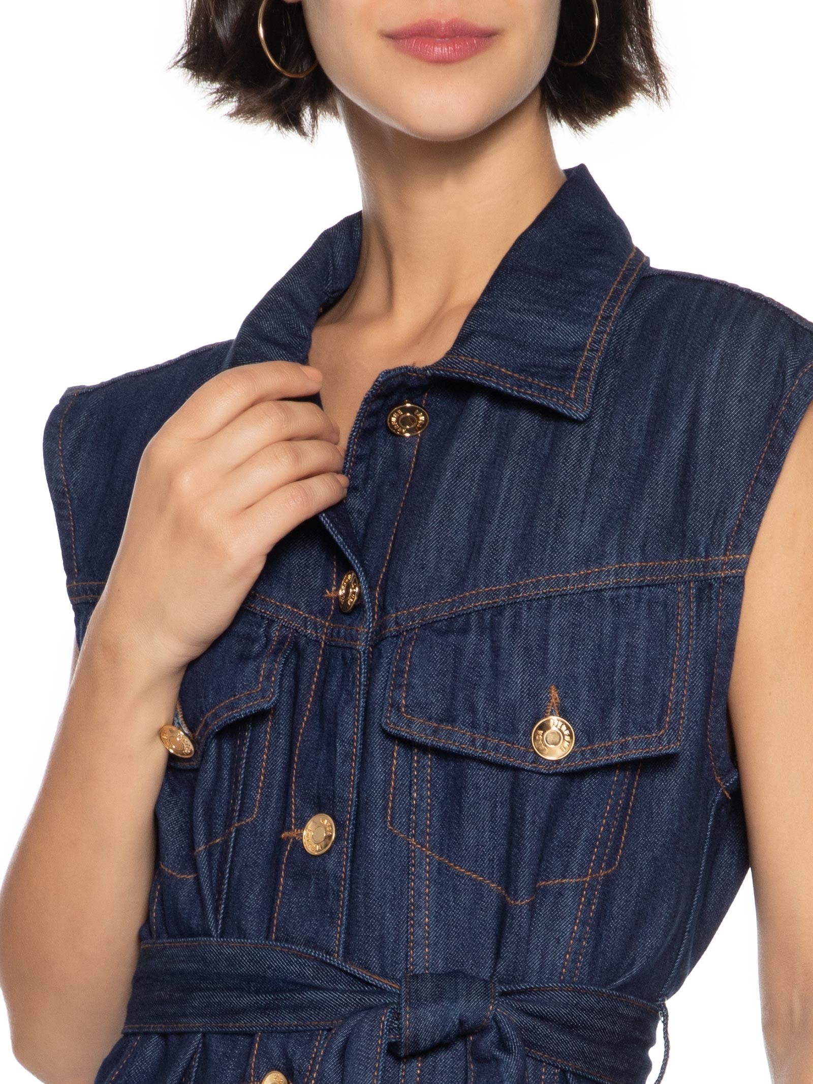 Colete Feminino Jeans Alongado Azul Lança Perfume