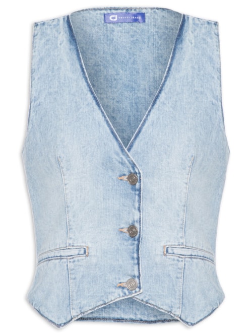 Colete Feminino Jeans – Azul