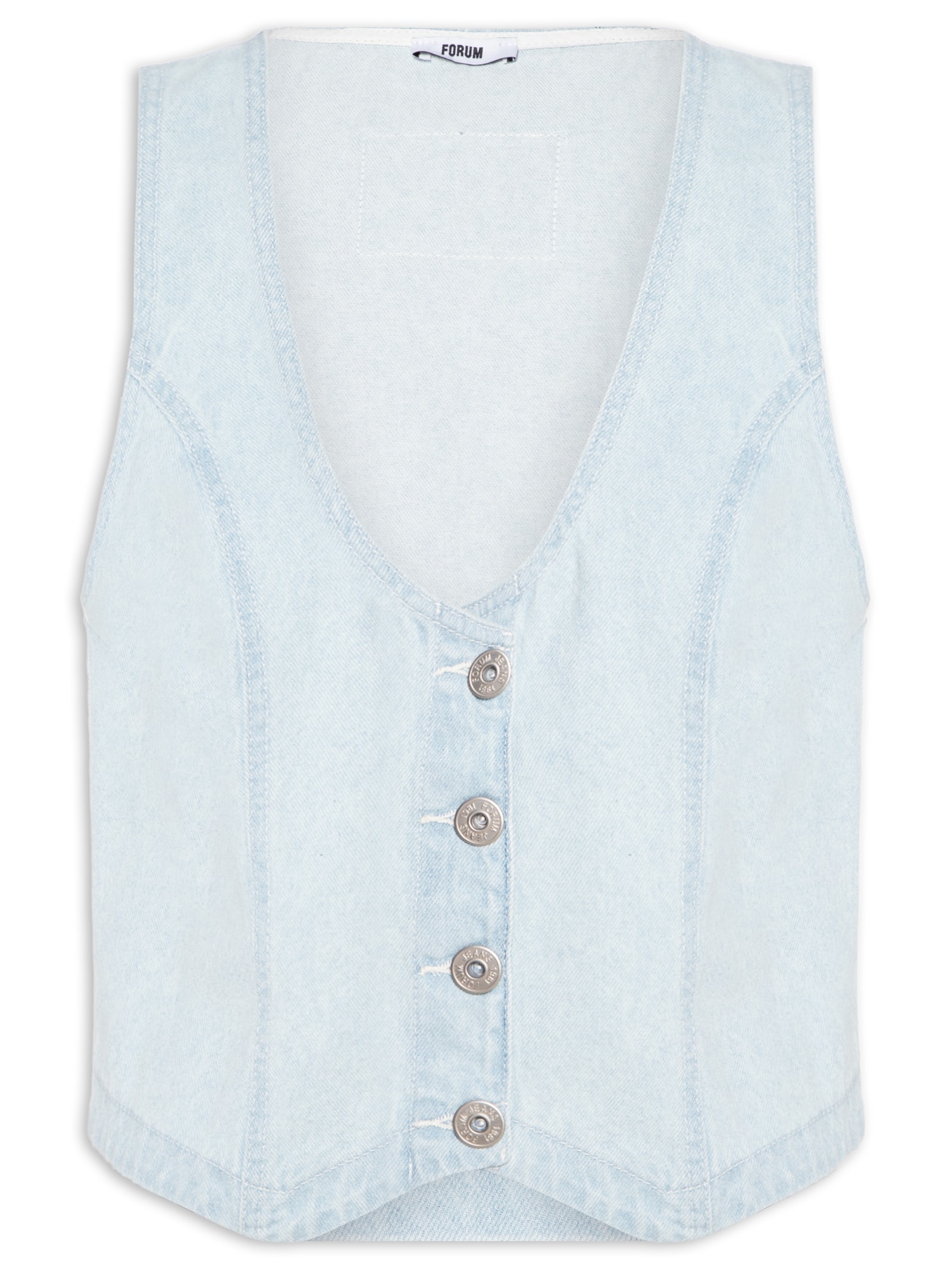Colete Feminino Jeans Azul Forum