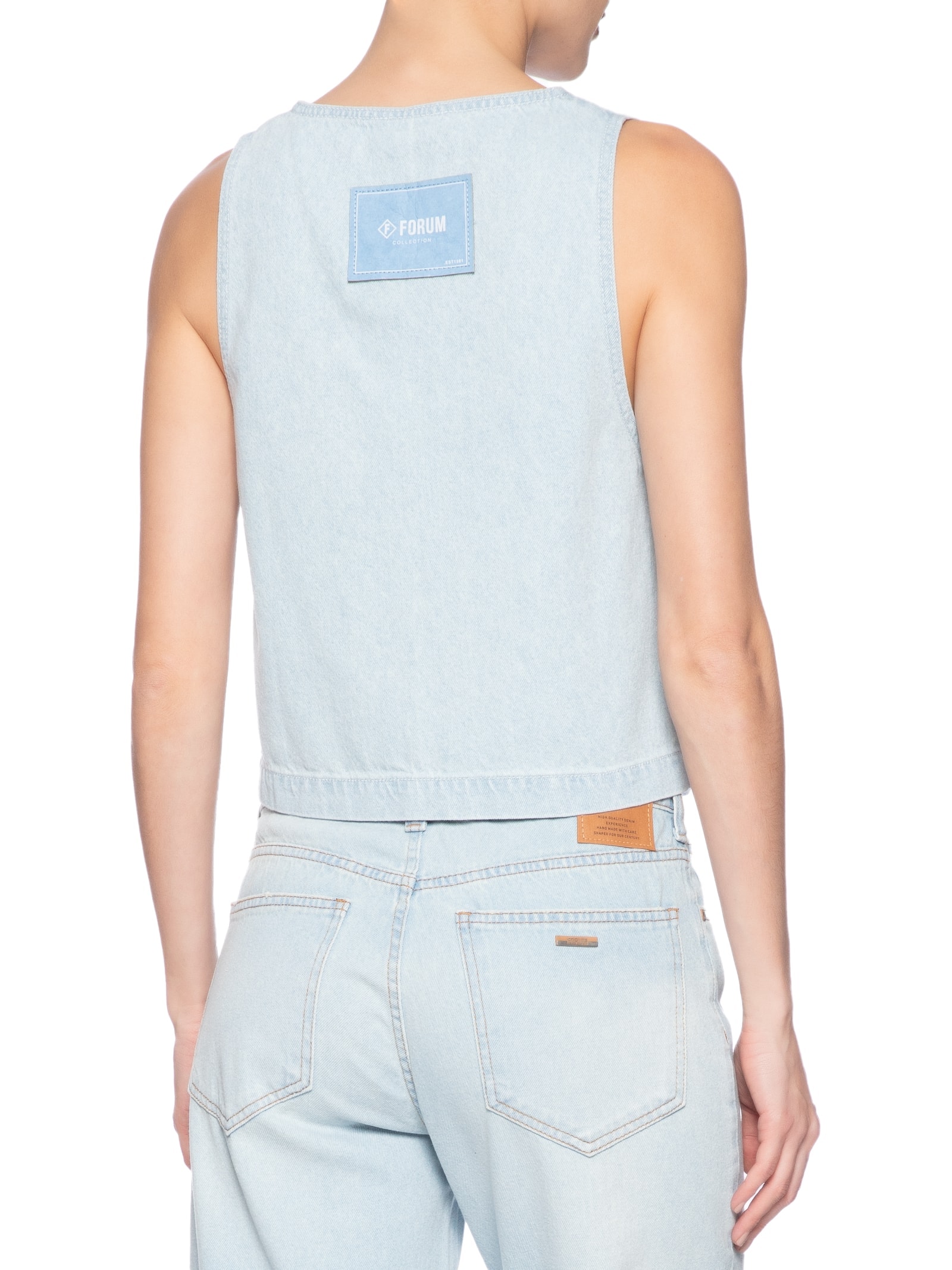 Colete Feminino Jeans Azul Forum