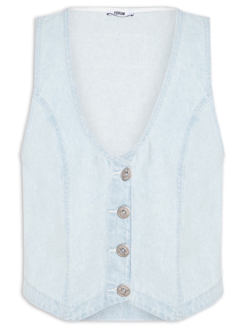 Colete Feminino Jeans – Azul