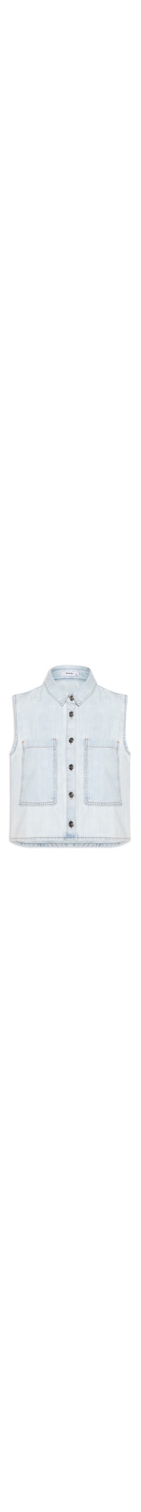 Colete Feminino Jeans Com Bolso - Azul