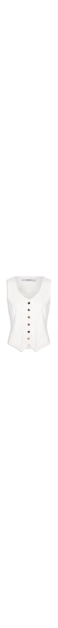 Colete Feminino Jeans Com Regulador - Off White