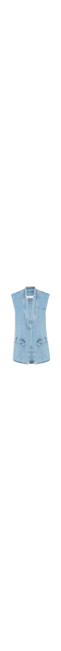Colete Feminino Jeans Lapela - Azul