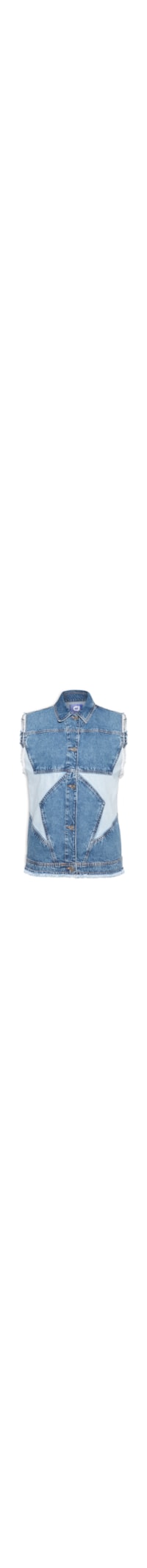 Colete Feminino Jeans Stars - Azul