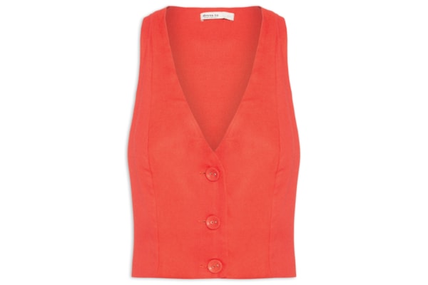 Colete Feminino Linho Alfaiataria - Vermelho