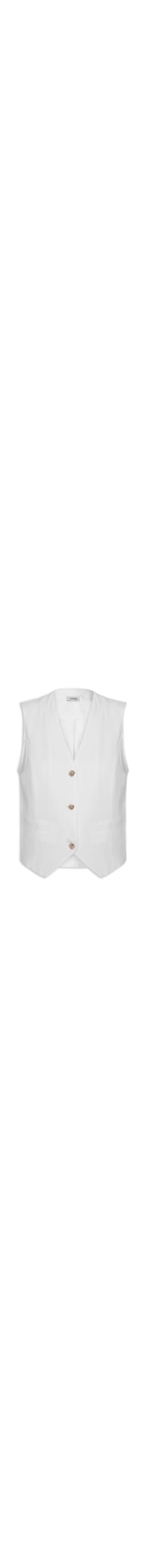 Colete Feminino Linho Botões Dourados - Branco