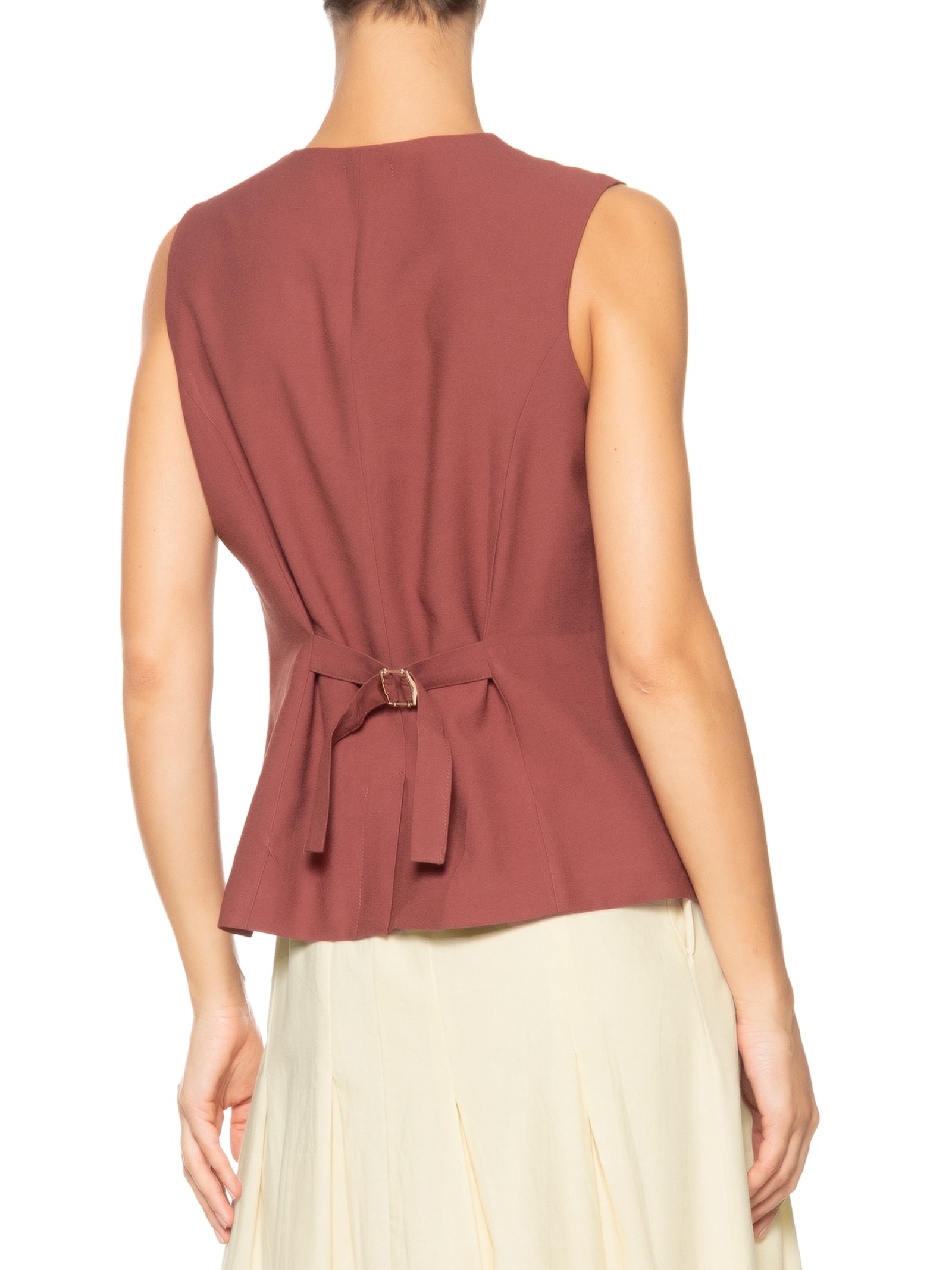 Colete Feminino Linho Com Ajuste Vermelho Basiq