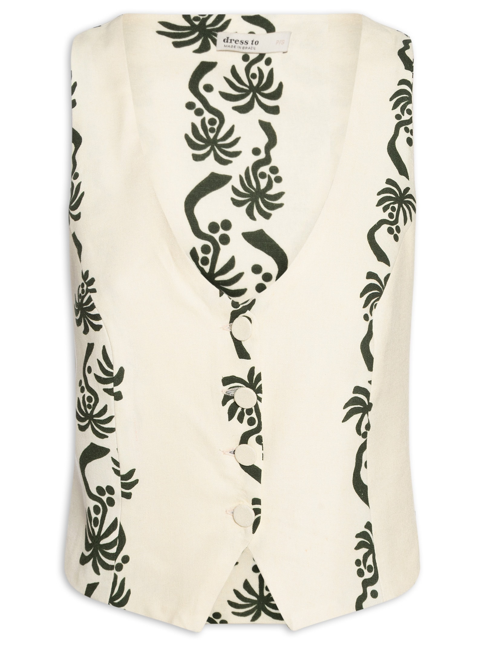 Colete Feminino Linho Estampa Aventureiro Branco Dress To