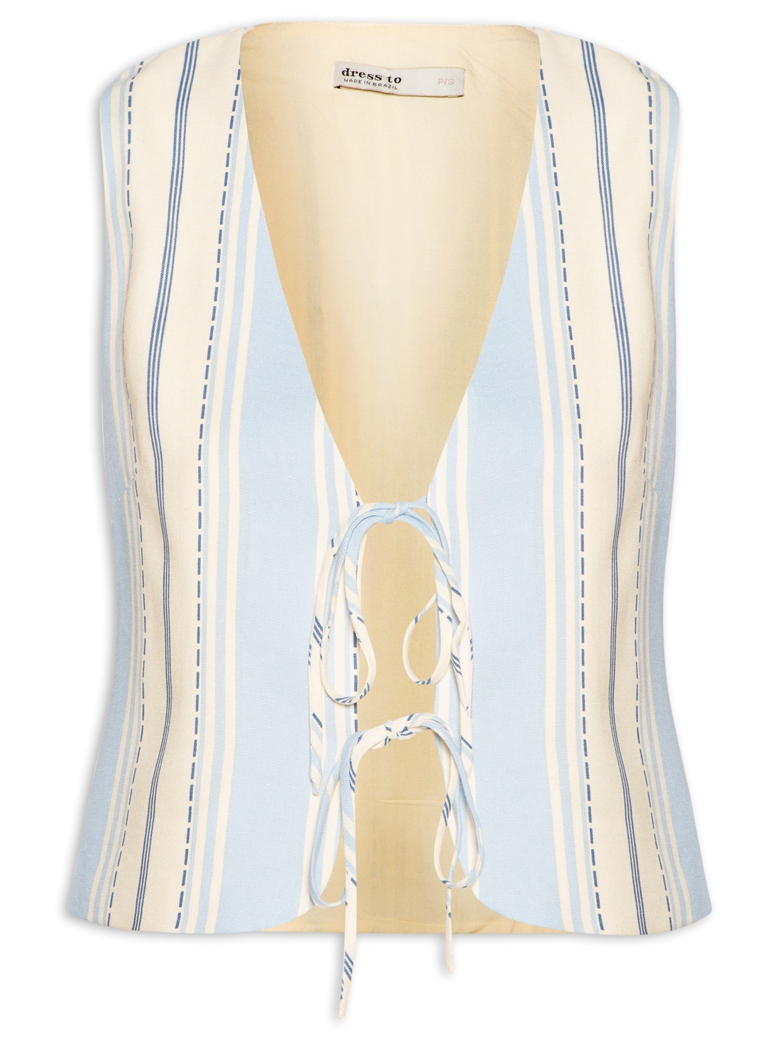 Colete Feminino Linho Estampa Descanso Azul Dress To