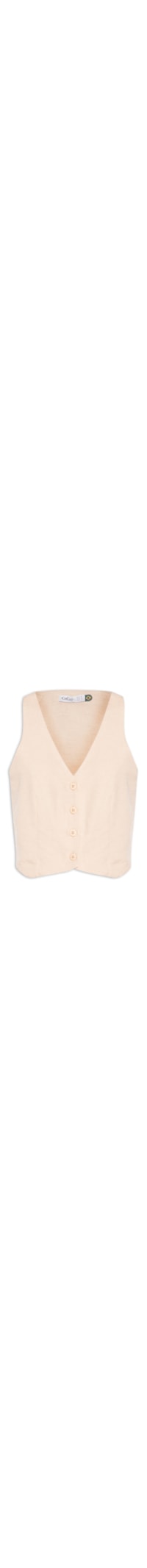 Colete Feminino Liso Cruzado Costas - Bege