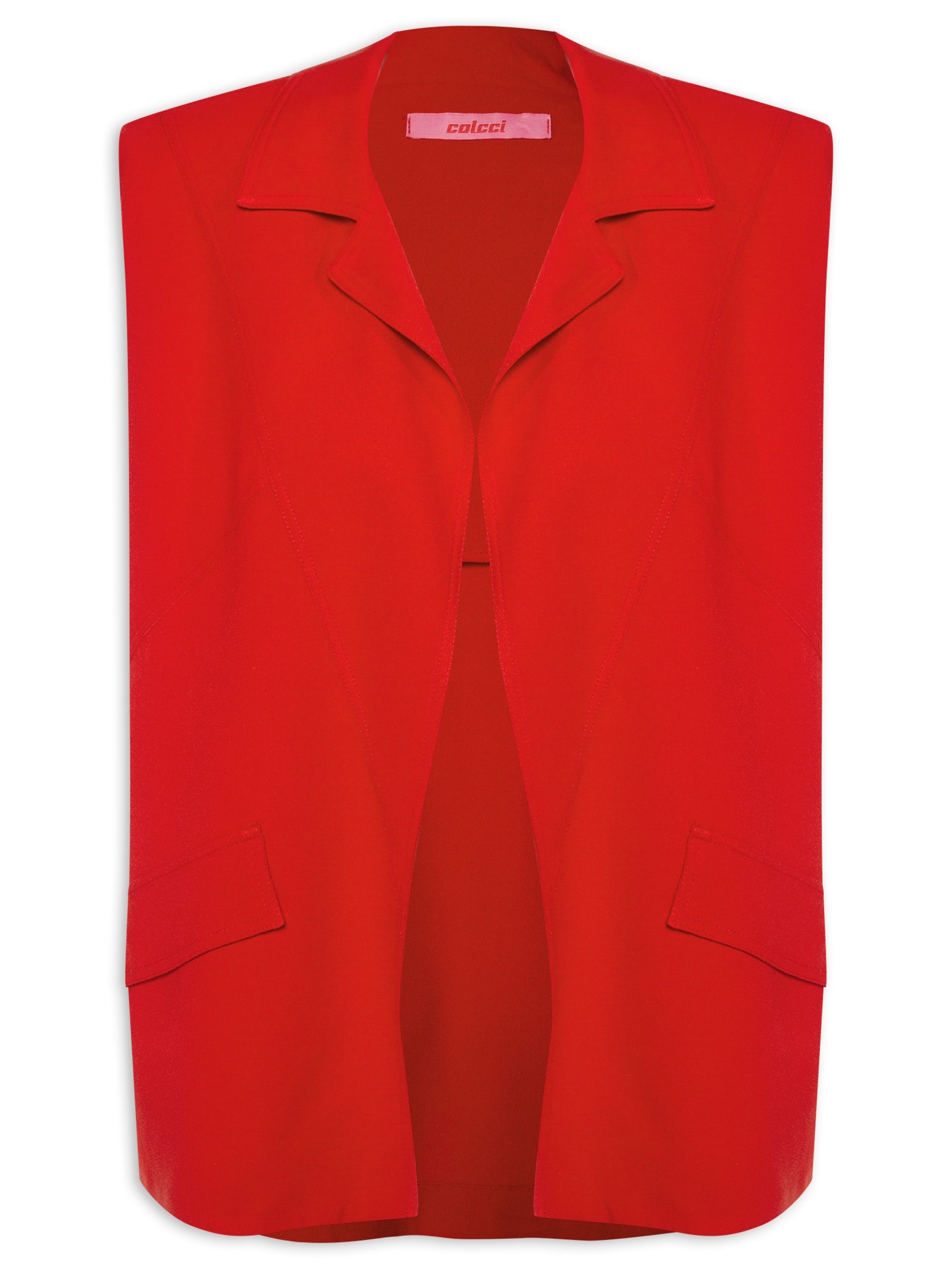 Colete Feminino Liso Vermelho Colcci
