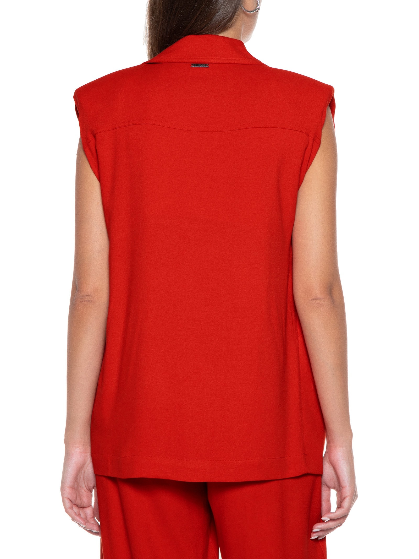 Colete Feminino Liso Vermelho Colcci