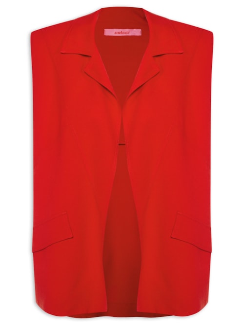 Colete Feminino Liso - Vermelho