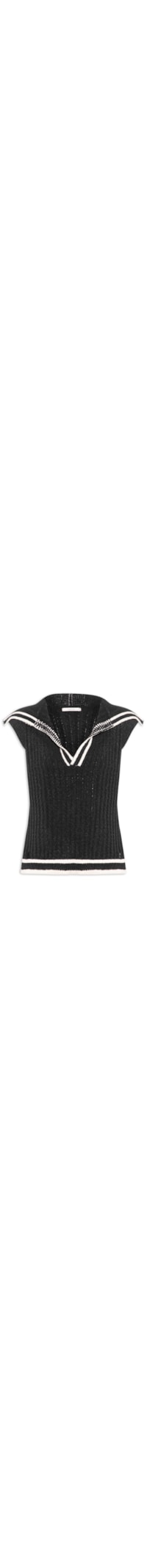 Colete Feminino Listras Barra - Preto