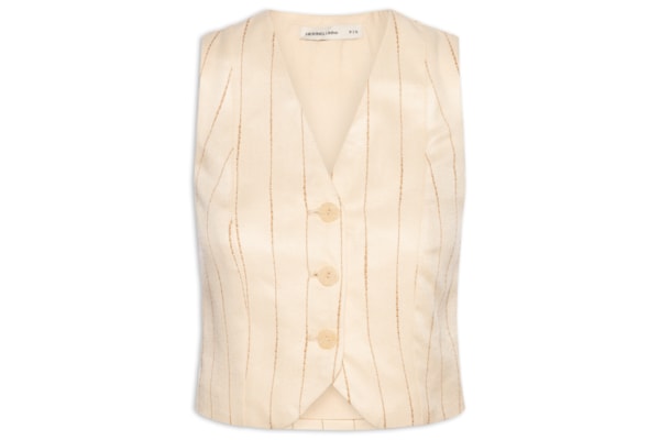 Colete Feminino Listras - Bege