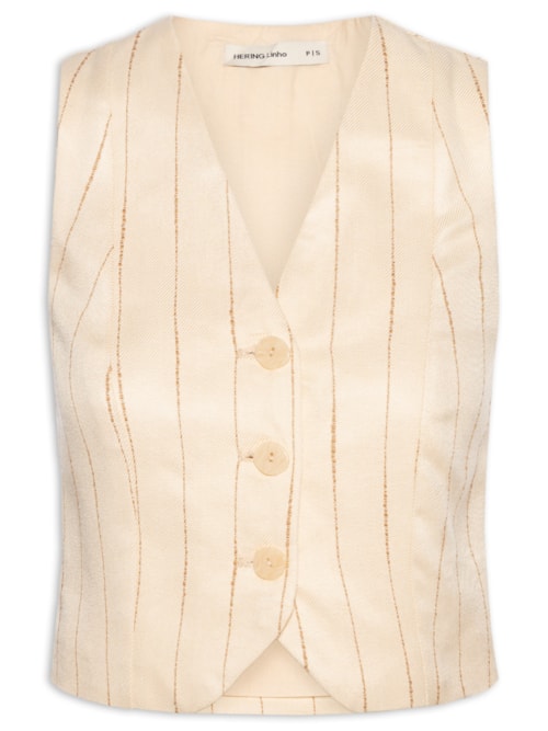 Colete Feminino Listras – Bege