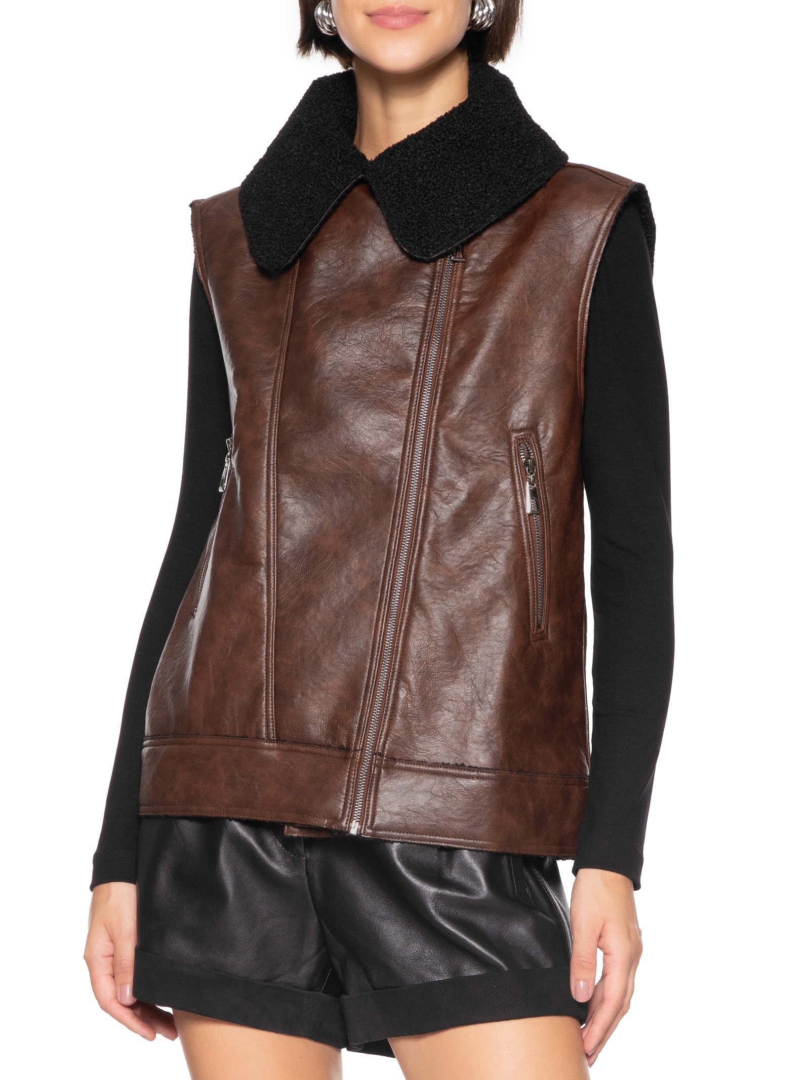 Colete Feminino Marrom Open