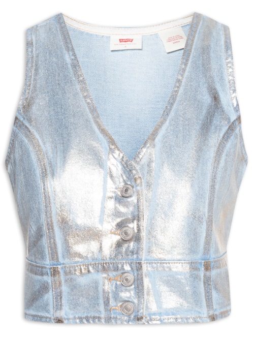 Colete Feminino Mona Denim Corset – Azul