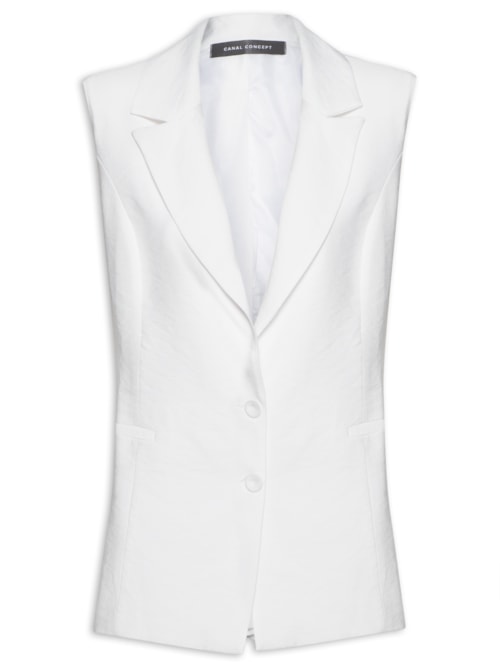 Colete Feminino Plano Clássico Liso - Branco