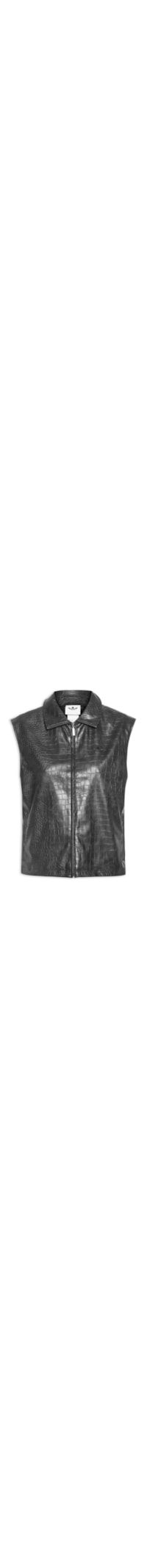 Colete Feminino Pleather Vest - Preto