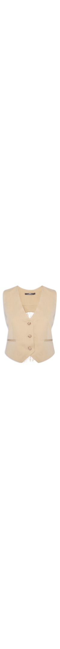 Colete Feminino Renda Costas - Bege
