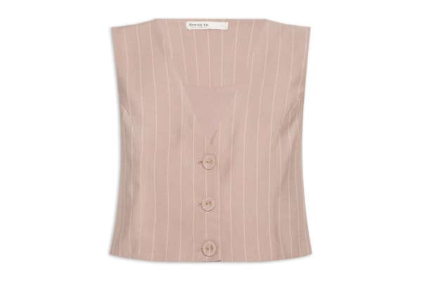 Colete Feminino Risca De Giz - Cinza