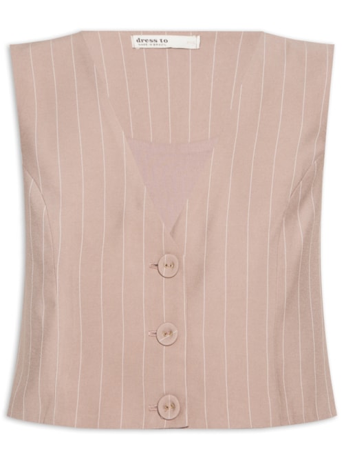 Colete Feminino Risca De Giz – Cinza