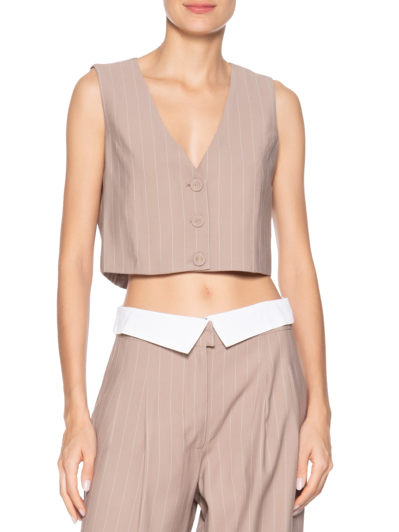 Colete Feminino Risca De Giz Cinza Dress To