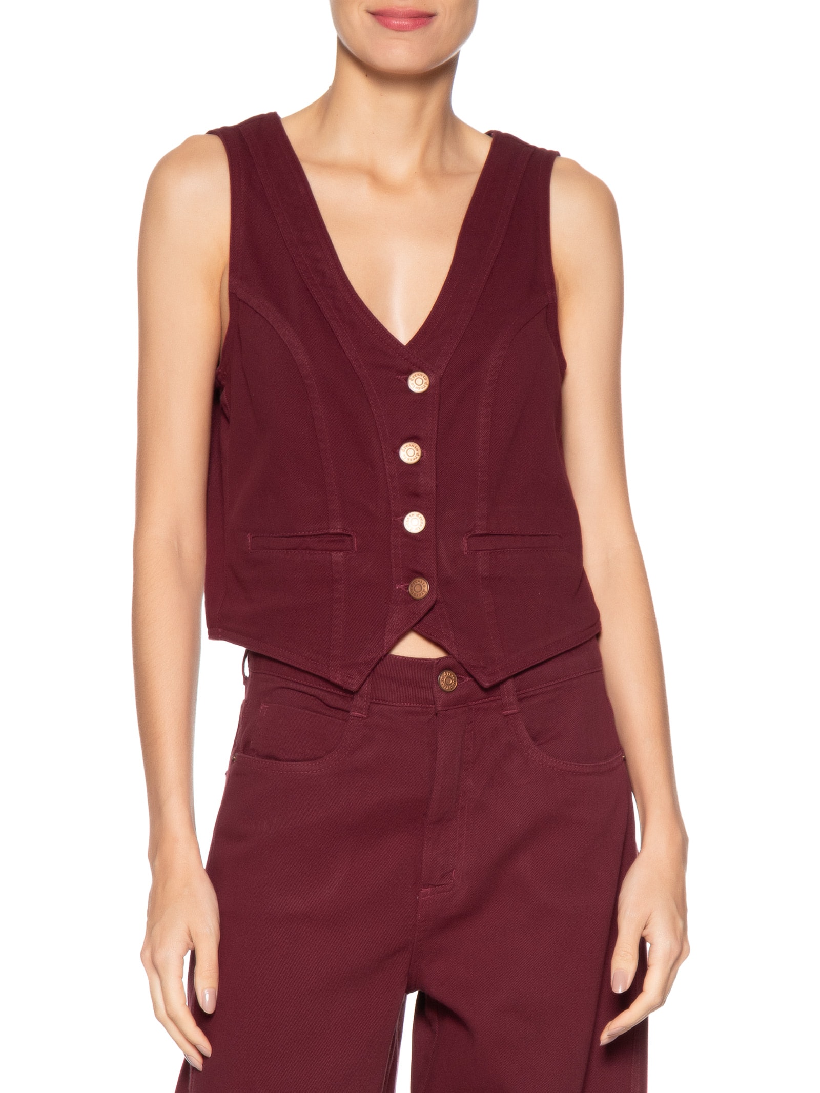 Colete Feminino Sarja Color Vermelho Dress To