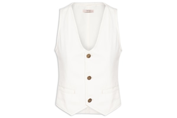 Colete Feminino Sarja Liso - Off White