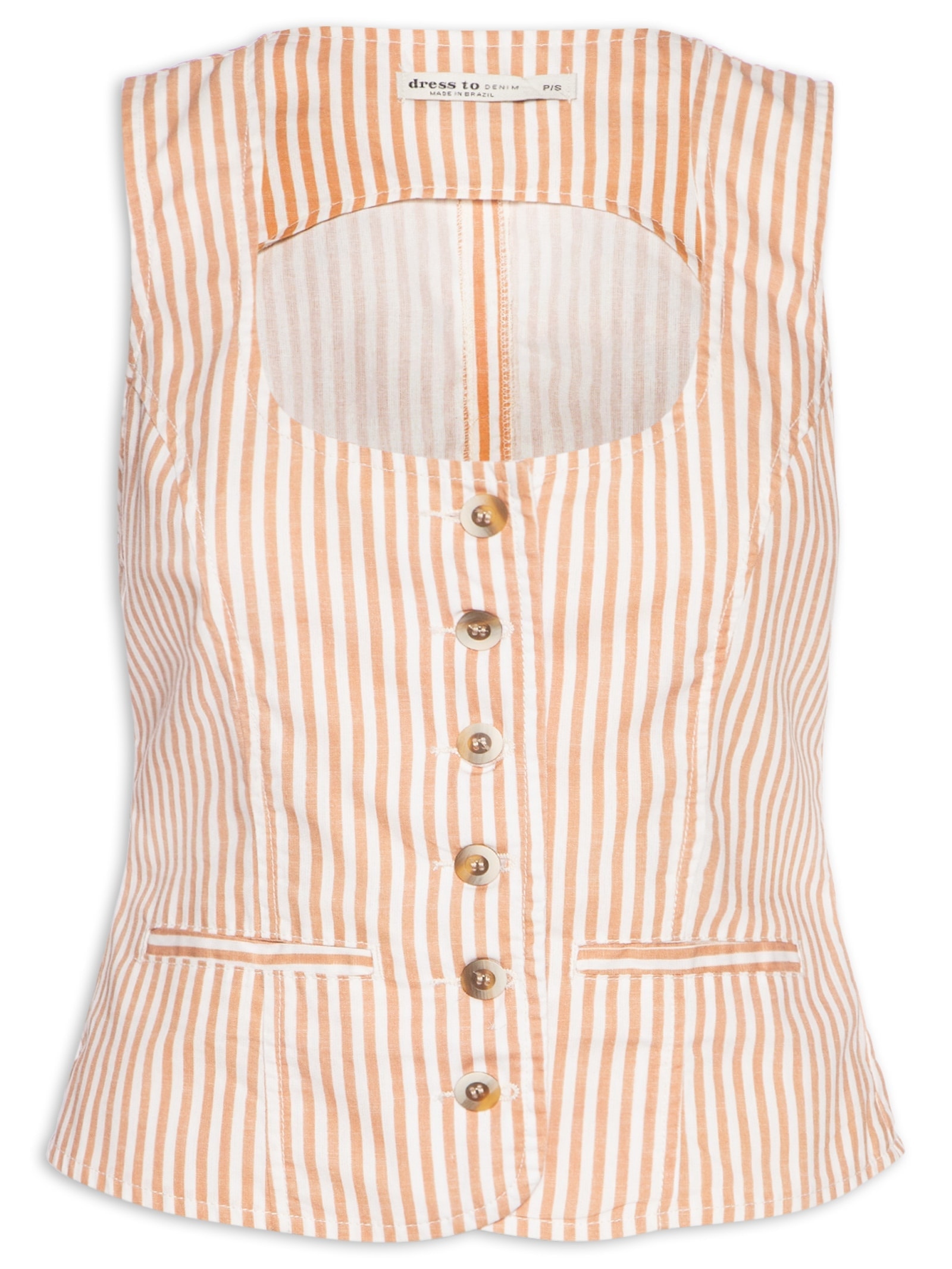 Colete Feminino Sarja Listras Vermelho Dress To