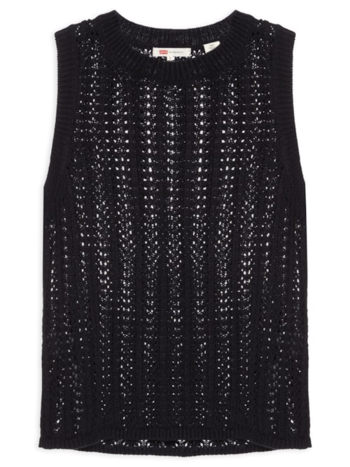 Colete Feminino Sunrise Crochet Tank – Preto