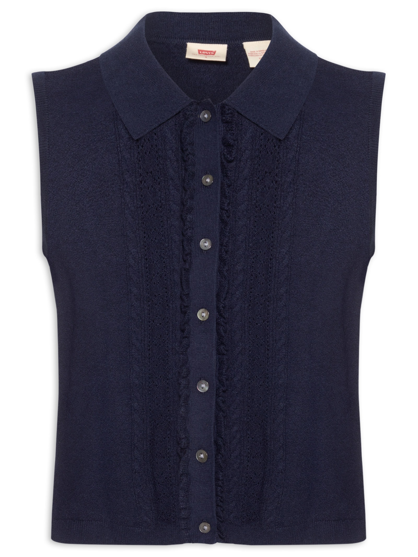 Colete Feminino Super Soft Mini Ruffle Vest Azul Levi's