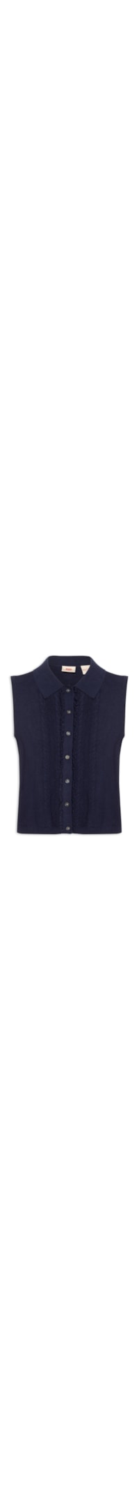 Colete Feminino Super Soft Mini Ruffle Vest - Azul