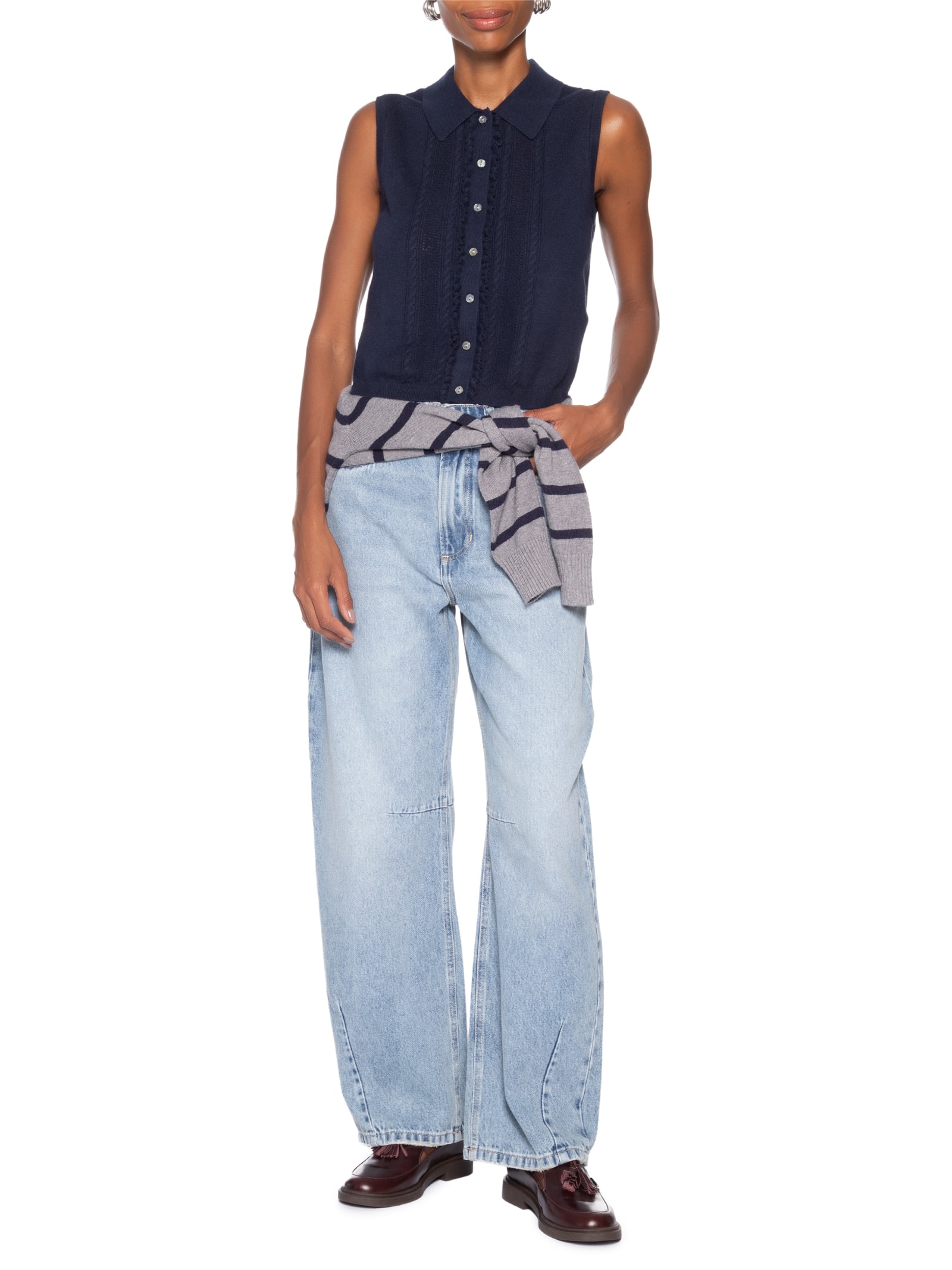 Colete Feminino Super Soft Mini Ruffle Vest Azul Levi's