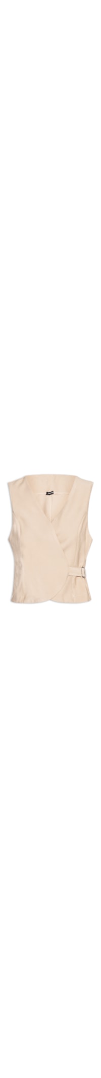 Colete Feminino Transpassado Com Fivela - Bege