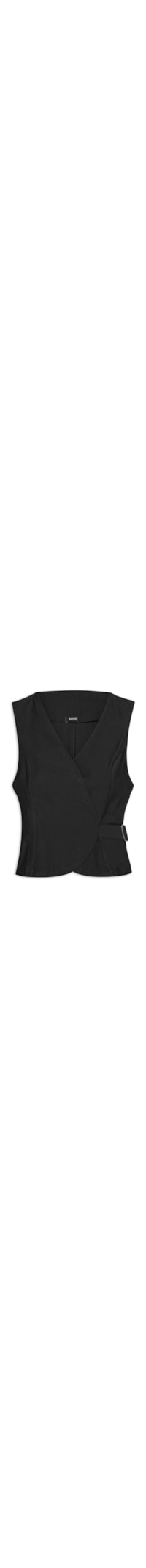 Colete Feminino Transpassado Com Fivela - Preto