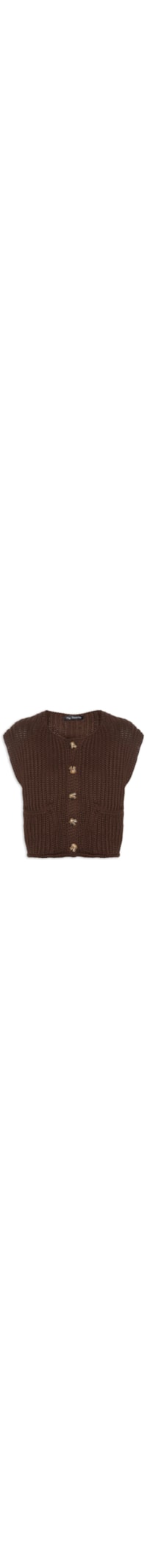 Colete Feminino Tricô Curto - Marrom
