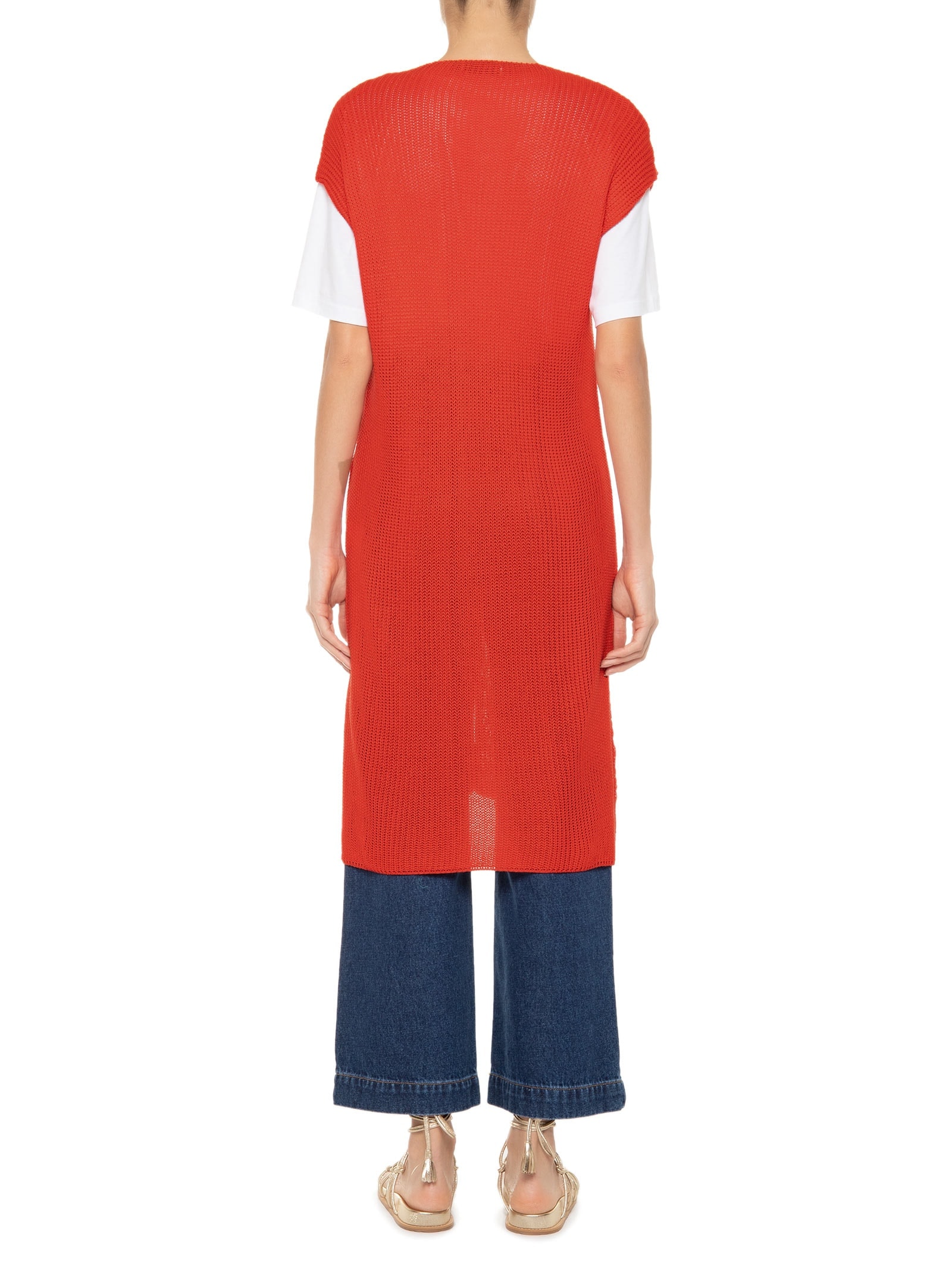 Colete Feminino Tricot Alongado Vermelho '2Essential