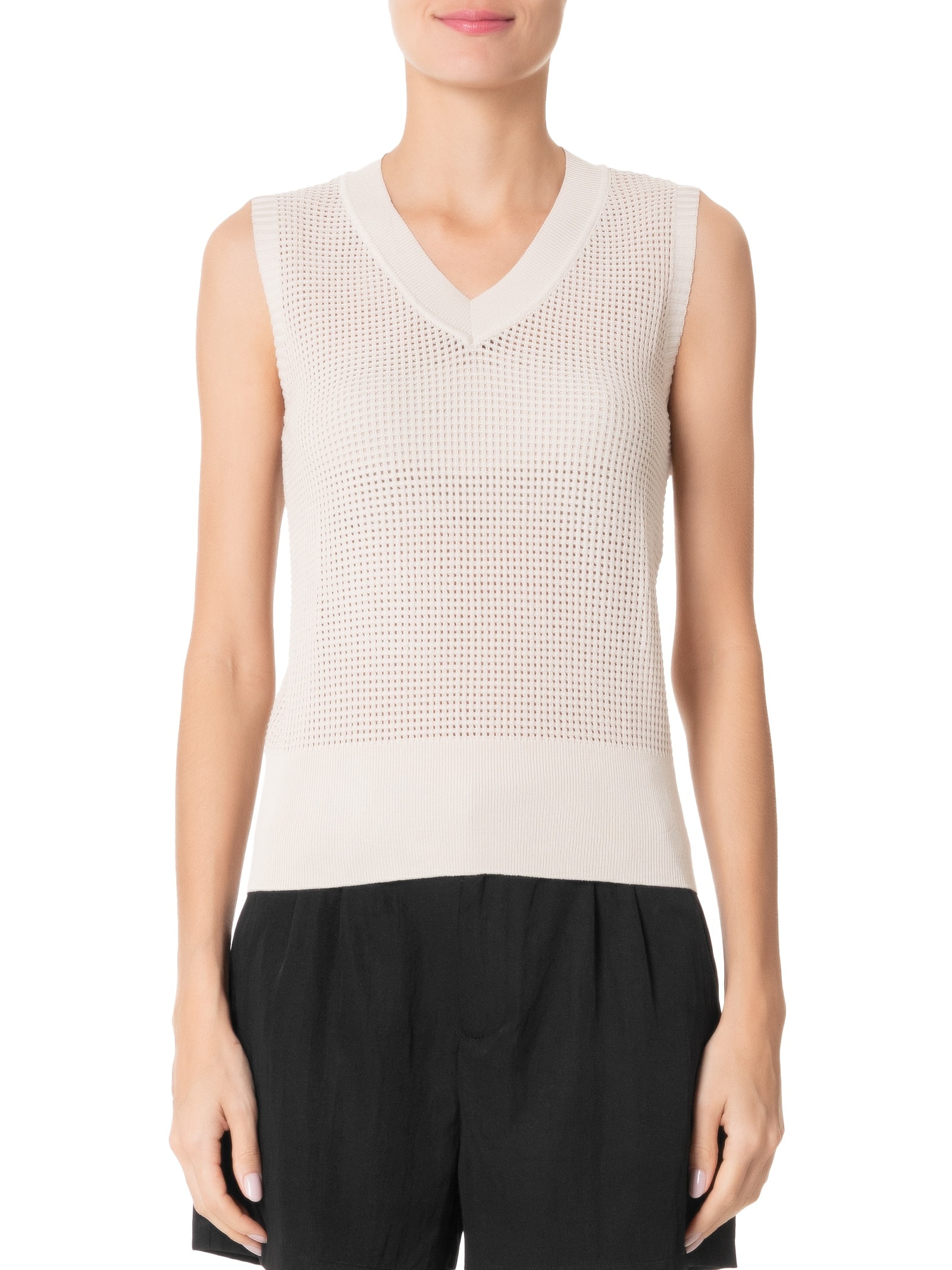 Colete Feminino Tricot Bege Basiq