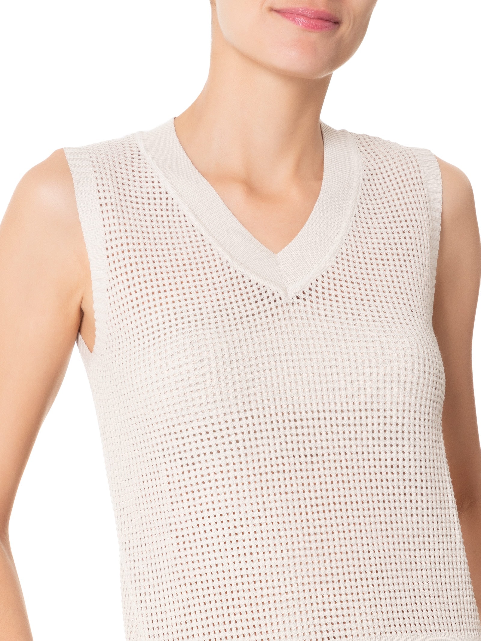 Colete Feminino Tricot Bege Basiq