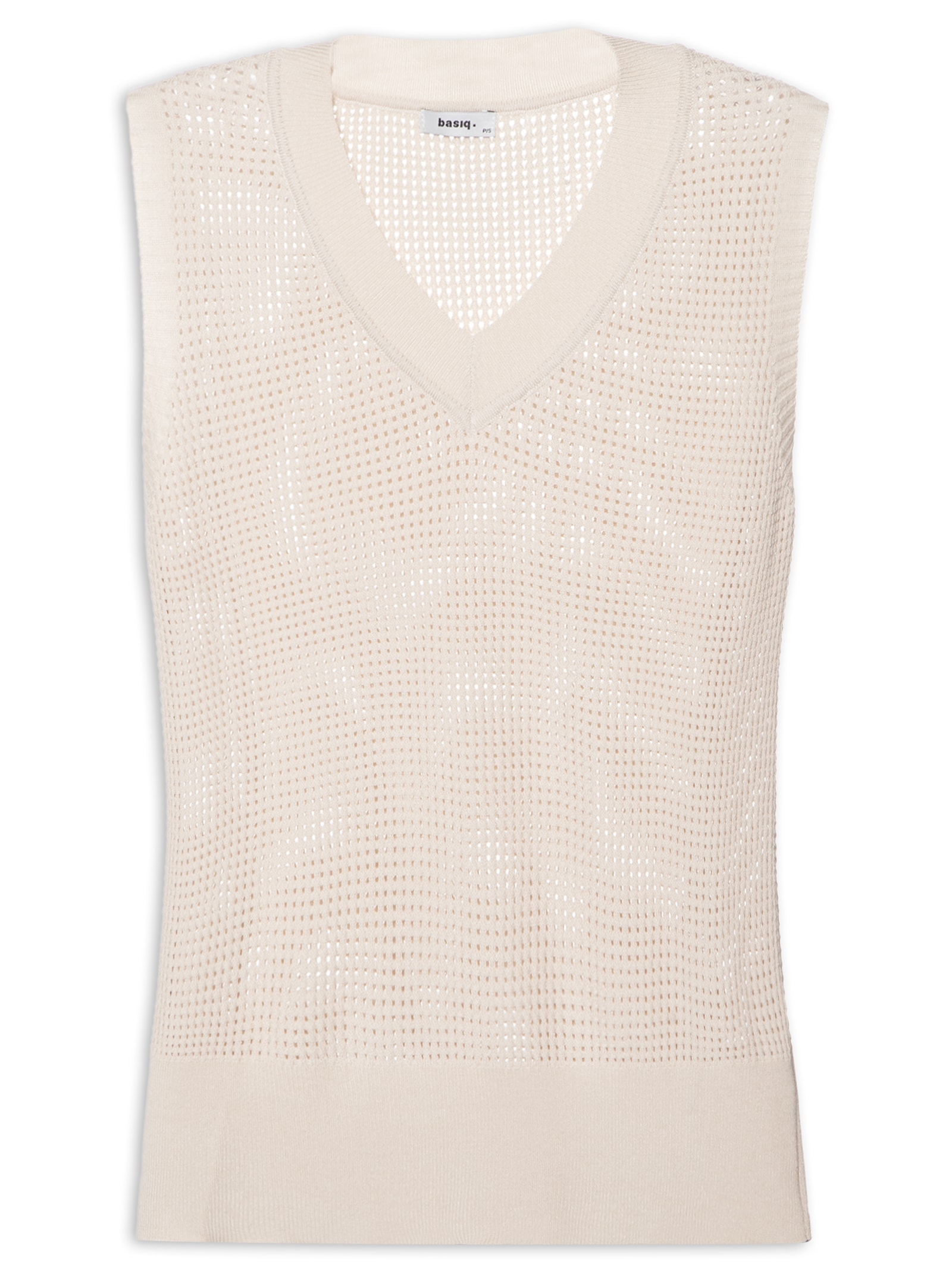 Colete Feminino Tricot Bege Basiq