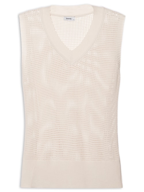 Colete Feminino Tricot – Bege