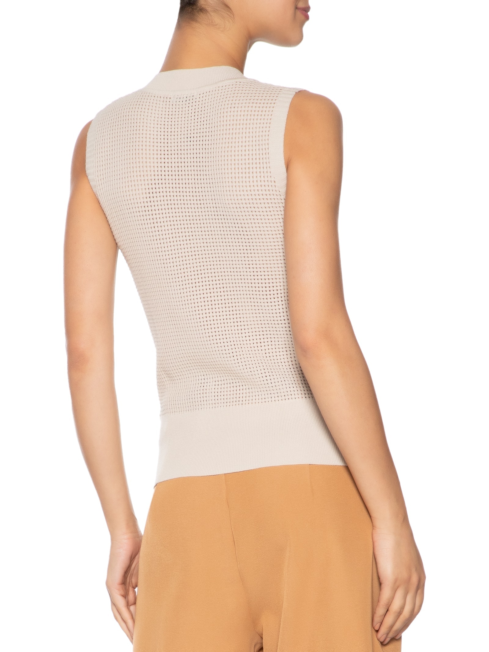 Colete Feminino Tricot Bege Basiq